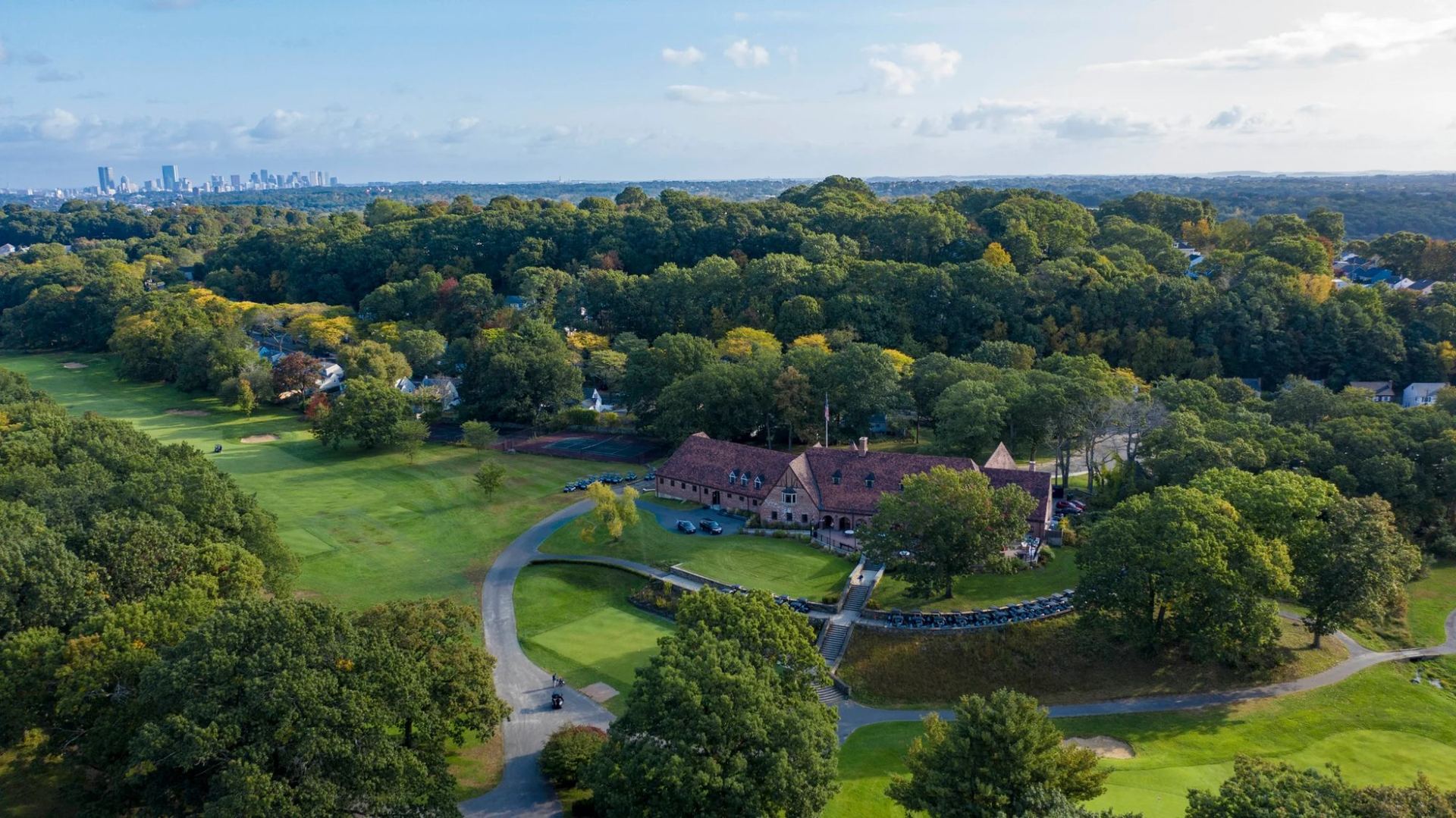 George Wright Golf Course with Boston skyline
